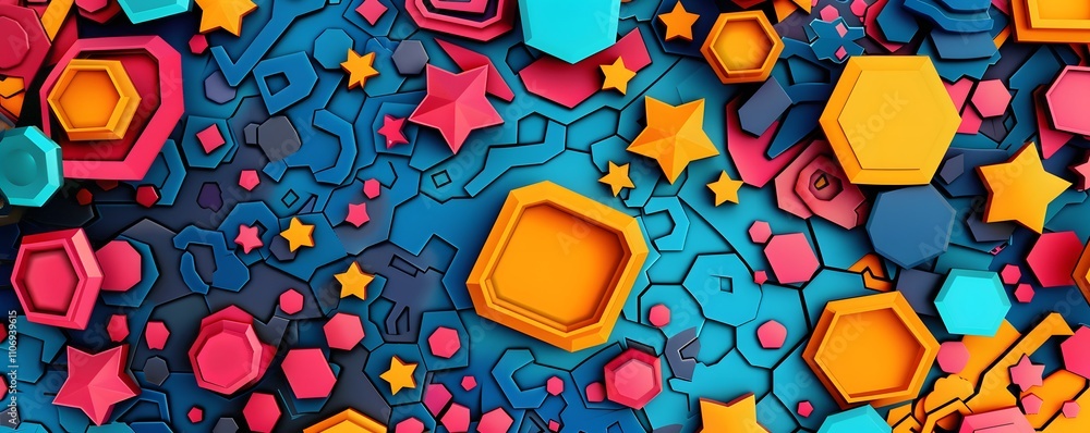 Poster abstract colorful geometric shapes pattern design
