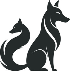 Abstract Animal Silhouette Logo - Dog and Cat Design, Art & Illustration