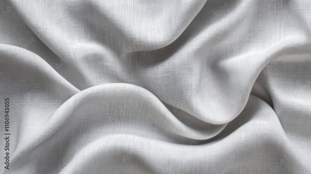 Poster a close-up of soft, draped gray fabric showcasing smooth, flowing textures.