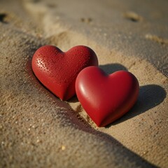 Fototapeta premium heart on sand