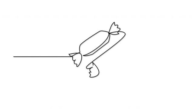 Two candies self drawing animation. Continuous line. 