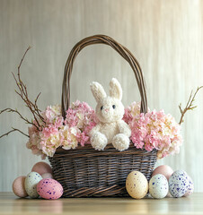 Happy Easter background, card, poster. Vector