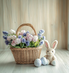 Happy Easter background, card, poster. Vector