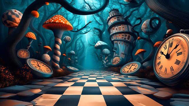 a alice in wonderland background