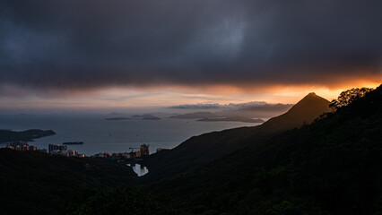 sunset in the mountains