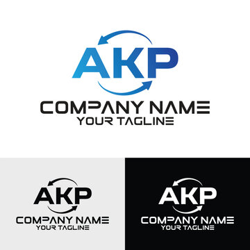 AKP letter initial typography logo. Import and trade business logo