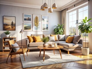 Scandinavian Modern Living Room Interior Design - Cozy Minimalist Home Decor