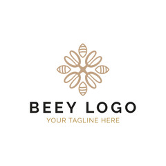 Elegant Bee and Flower Monogram