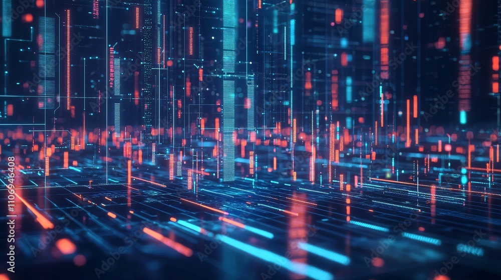 Aufkleber energy digital technology neon data futuristic patterns graphics visualization connectivity.
