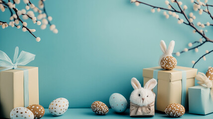 Happy Easter background, card, poster. Vector