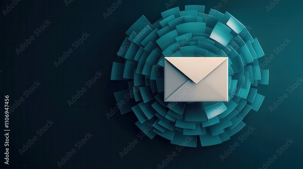 Poster secure multipurpose internet mail extension (s/mime) concept. email icon surrounded by digital eleme