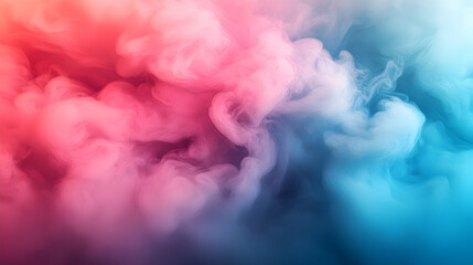 Fototapeta premium Abstract Colorful Smoke, Pink and Blue Swirls Intertwine, Creating a Dreamlike and Ethereal Visual Masterpiece