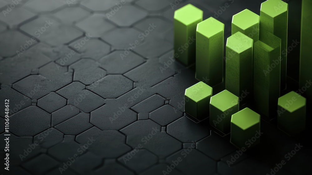 Aufkleber a digital representation of rising bar graphs on a textured surface, symbolizing growth.