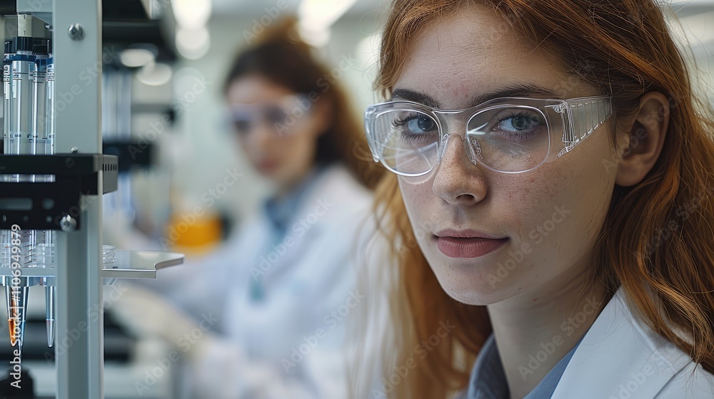 Aufkleber a team working in the lab thinking in quality.