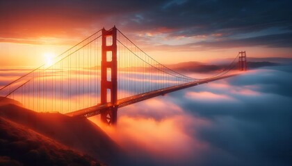 Obraz premium golden gate bridge at sunset