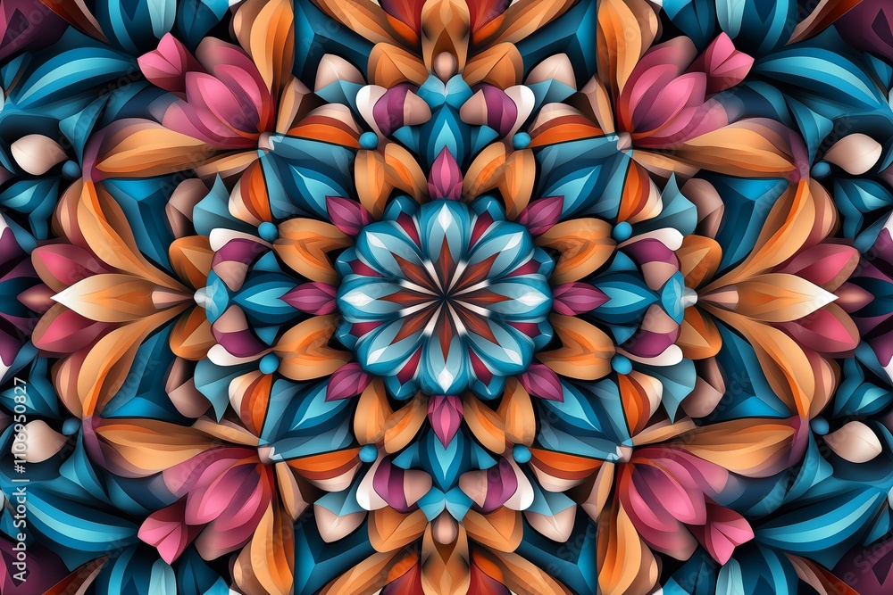 Poster A kaleidoscope of fractal patterns creating a mesmerizing illusion