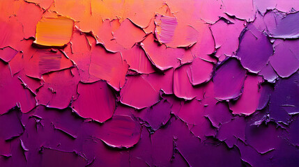 Obraz premium Vibrant Impasto Painting, Hues of Pink and Purple Blend in Textured Abstract Artwork