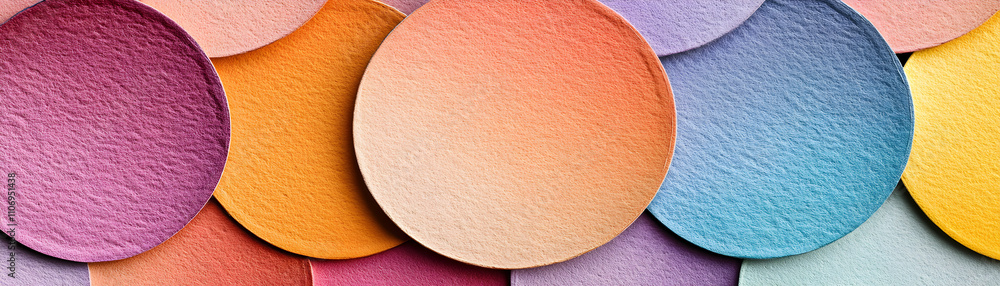 Poster abstract pastel circles, a textured gradient background image of overlapping colorful circles with a