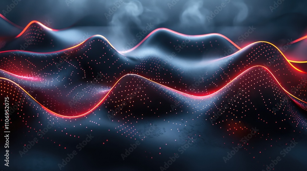 Aufkleber modern technology background with blue and red lines on a dark gray background.