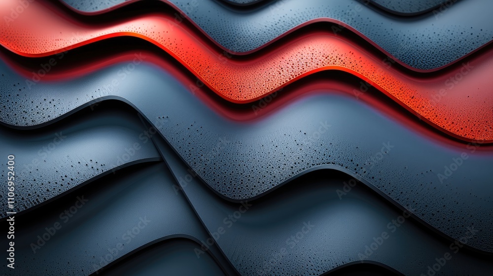 Poster modern technology background with blue and red lines on a dark gray background.