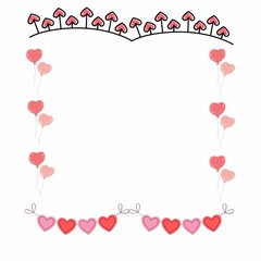 Heart Balloon Border, Heart Garland Frame