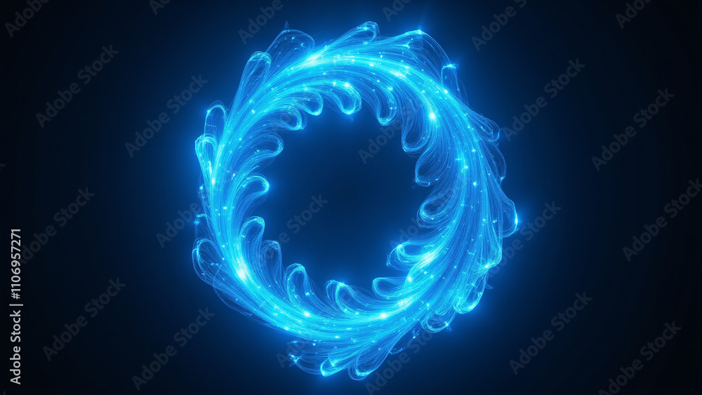 Aufkleber a mesmerizing digital illustration of a glowing circular pattern with intricate designs, showcasing 