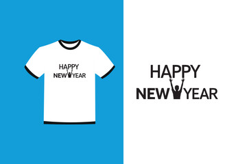 Happy new year 2025 typography letterings text t-shirt design 