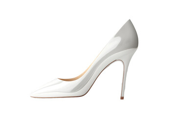 Fototapeta premium High heel white shoe isolated on white, clipping path included 