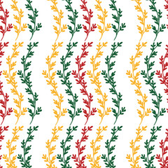 seamless pattern featuring delicate botanical motifs in festive  Perfect for holiday-themed