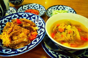 Uzbe cuisine,  Lagman and Plov 
