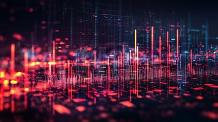 An interface of an automated system providing key insights for business decision-making Stock Photo with side copy space