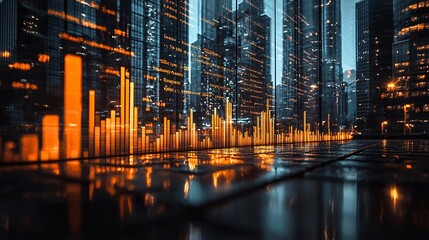 An interface of an automated system providing key insights for business decision-making Stock Photo with side copy space