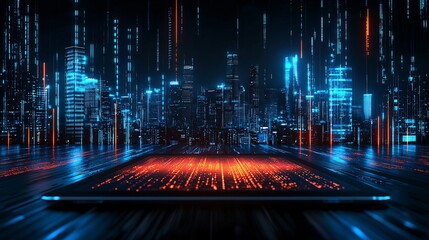 An automated data entry system integrating seamlessly with SaaS solutions for efficiency Stock Photo with side copy space