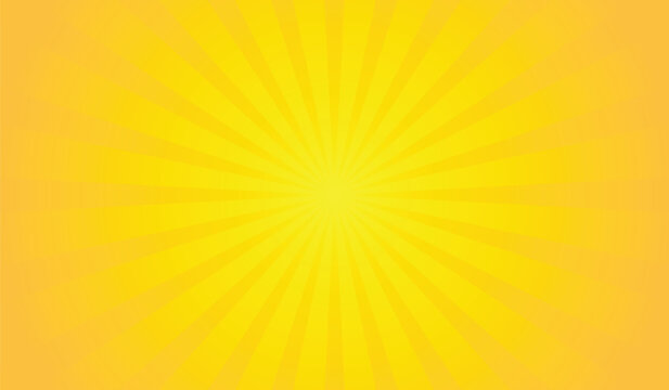 abstract yellow comic rays sunburst vector design template