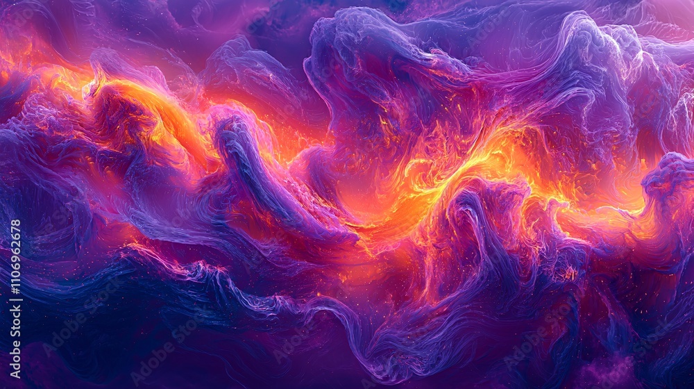 Aufkleber An abstract visualization of AI and SaaS tools revolutionizing enterprise workflows Stock Photo with side copy space