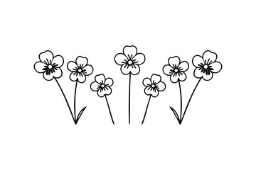 Six Nemesia Flower Silhouette Vector Art