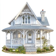 Obraz premium Isolate a house on a white background, emphasizing its structure and design.