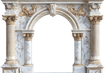 Obraz premium Antique concrete archway, a grand entryway, isolated on a transparent background 