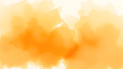 Abstract orange sunrise watercolor background, space for text. Generative AI