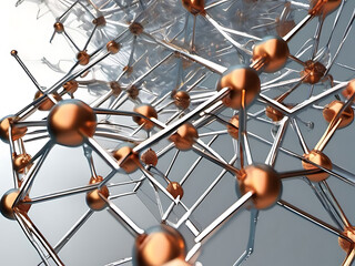 Abstract 3D Rendering of Nanotechnology Structures Building Future