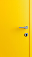 Bright yellow door with a simple silver door knob