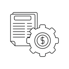 project management line icon with white background vector stock illustration