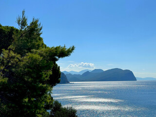 Obraz premium Beautiful view on Mediterranean sea and blue sky