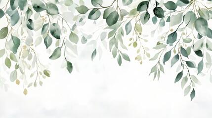 Elegant watercolor floral set with green and gold leaves, perfect for stationery and designs.