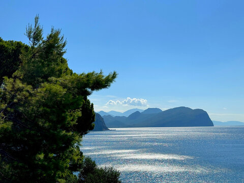 Beautiful view on Mediterranean sea and blue sky