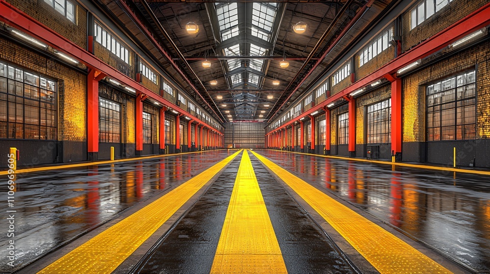 Poster an industrial facility using vr to simulate machinery operations for training and safety stock photo