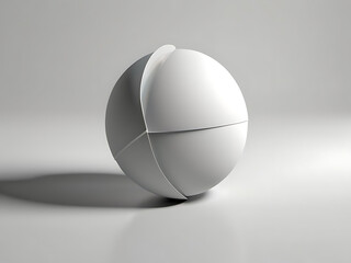 Abstract 3D Rendering of Spheroid Shape Spinning simple