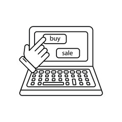 trading line icon with white background vector stock illustration