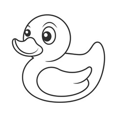 Swan Outline Vector Illustration for Kids Coloring Pages.