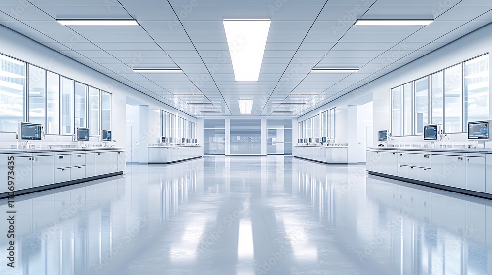 Aufkleber a high-tech factory employing green technology for sustainable manufacturing processes stock photo w